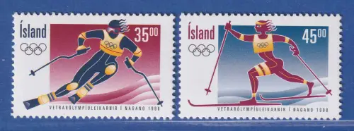 Island 1998 Olympische Winterspiele, Nagano Mi.-Nr. 882-83 Satz ** 