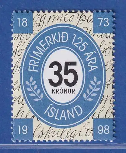 Island 1998 125 Jahre isländische Briefmarken Mi.-Nr. 895 ** 