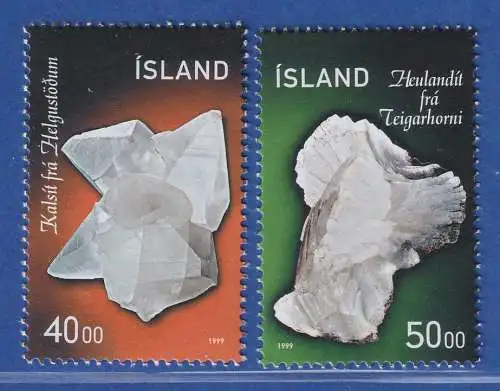 Island 1999 Mineralien Calcit und Heulandit Mi.-Nr. 917-18 ** 