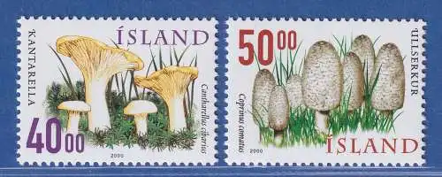 Island 2000  Speisepilze, Pfifferling und Schopftintling Mi.-Nr. 943-44 ** 