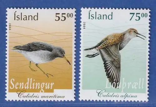 Island 2003 Vögel, Meerstrandläufer Alpenstrandläufer Mi.-Nr. 1078-79 ** 