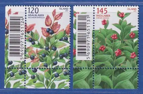Island 2007 Wildwachsende Beeren Mi.-Nr. 1175-76 Satz ** 