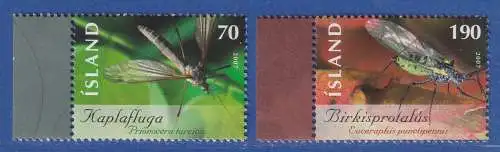 Island 2007 Schnake, Gemeine Birkenzierlaus Mi.-Nr. 1180-81 ** 