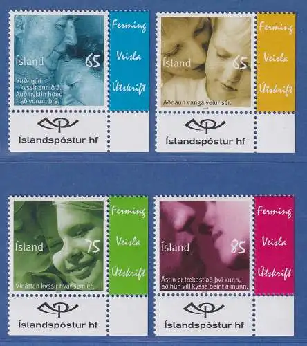 Island 2008 Grußmarken, Liebkosungen Mi.-Nr. 1187-90 Satz kpl ** 