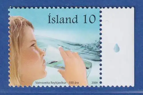 Island 2009 Wasserwerke, Mädchen trinkt ein Glas Wasser Mi.-Nr. 1240 ** 