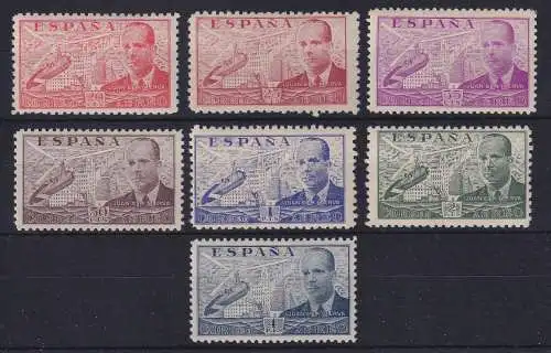 Spanien 1939 Flugpostmarken Juan de la Cierva Mi.-Nr. 821-827 ungebraucht *
