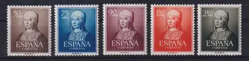 Spanien 1951 Isabella I. die Katholische  Mi.-Nr. 989-993 postfrisch **