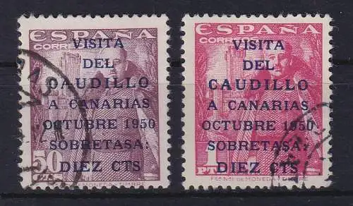 Spanien 1950 Besuch der Kanaren durch Franco Mi.-Nr. 985-986 gestempelt