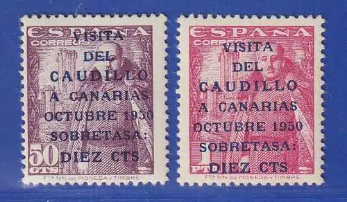 Spanien 1950 Besuch der Kanaren durch Franco Mi.-Nr. 985-986 postfrisch **