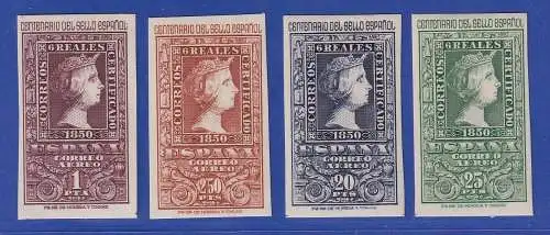 Spanien 1950 Flugpostmarken Briefmarkenjubiläum Mi.-Nr. 979-982  ** / *