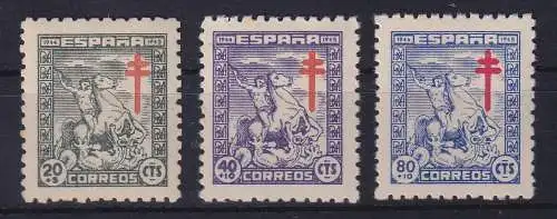 Spanien 1944 Kampf gegen die Tuberkulose Mi.-Nr. 924-926 Satz kpl. postfrisch **