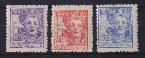 Spanien 1942 Hl. Johannes vom Kreuz Mi.-Nr. 898-900 Satz kpl. postfrisch **