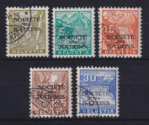 Schweiz Völkerbund 1934/35  Mi.-Nr. 42-46 Satz kpl. gestempelt