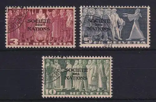 Schweiz Völkerbund 1939  Mi.-Nr. 65-67 Satz kpl. gestempelt