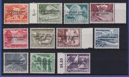 Schweiz Europäisches Amt der UNO 1950  Mi.-Nr. 1-11 Satz kpl. postfrisch **