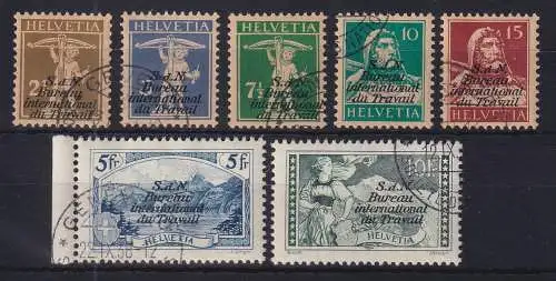 Schweiz Internationale Arbeitsorganisation 1927/30  Mi.-Nr. 25-31 gestempelt