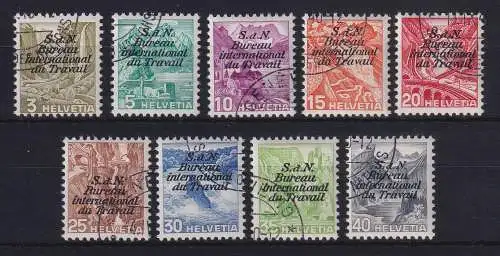 Schweiz Internationale Arbeitsorganisation 1937  Mi.-Nr. 39-47 Satz gestempelt