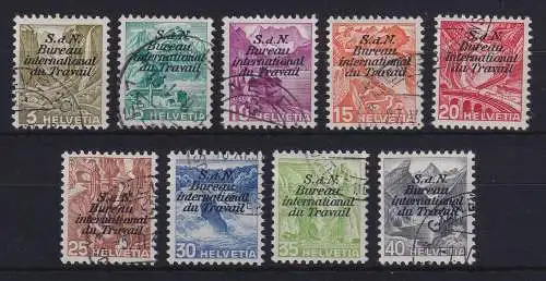 Schweiz Internat. Arbeitsorganisation 1937  Mi.-Nr. 39-47 Satz kpl. gestempelt