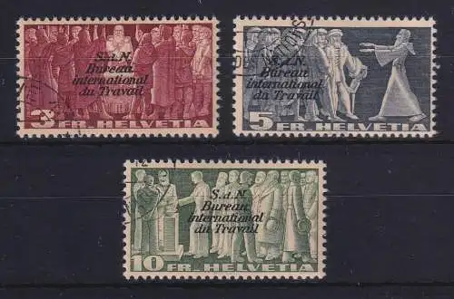Schweiz Internationale Arbeitsorganisation 1939  Mi.-Nr. 57-59 Satz gestempelt