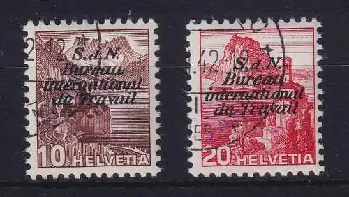 Schweiz Internationale Arbeitsorganisation 1942/43  Mi.-Nr. 60-61 gestempelt