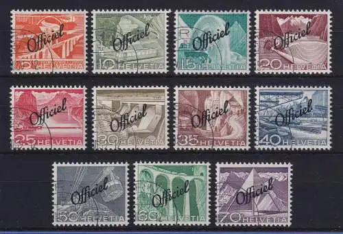 Schweiz 1950 Dienstmarken Aufdruck Officiel Mi.-Nr. 64-74 Satz kpl. gestempelt