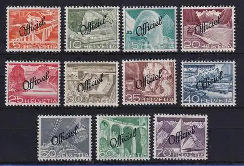 Schweiz 1950 Dienstmarken Aufdruck Officiel Mi.-Nr. 64-74 Satz ungebraucht *