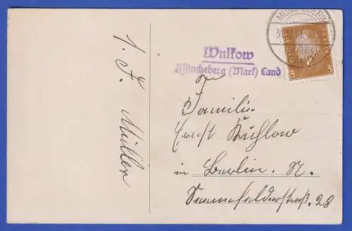 Dt. Reich 1931 Neujahrs-Grußkarte mit Orts-O Wulkow (Müncheberg, Mark)