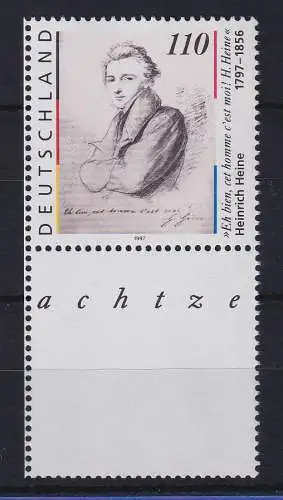 Bund 1997 Heinrich Heine mit Leerfeld Mi.-Nr. 1962 L postfrisch **