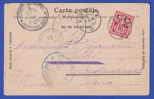 Schweiz AK Rolle (Kanton Waadt) Schloss O GINGINS gel. nach Konstantinopel 1904