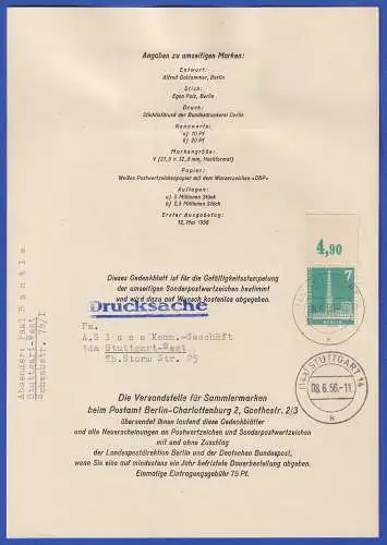 Alt-Berliner Ersttagsblatt als Drucksache postalisch befördert Mi.-Nr. 135 OR EF