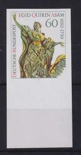 Bund 1992 Egid Quirin Asam UNGEZÄHNTES Unterrandstück Mi-Nr. 1624U postfrisch **