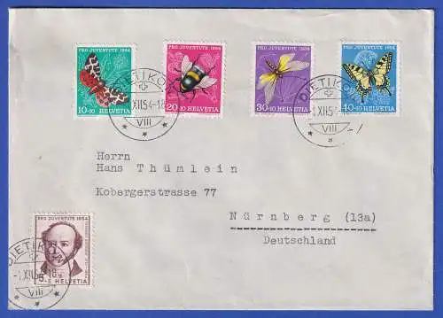 Schweiz 1954 Pro Juventute Mi.-Nr. 602-606 auf FDC  O DIETIKON