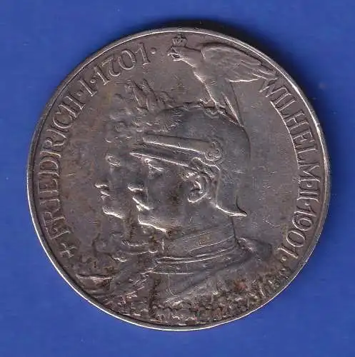Preussen Silbermünze 5 Mark  200 Jahre Königreich 1901 A ss