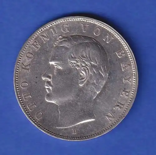 Bayern Silbermünze 3 Mark König Otto 1909 D ss