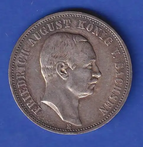 Sachsen Silbermünze König Friedrich August 3 Mark 1909 E ss