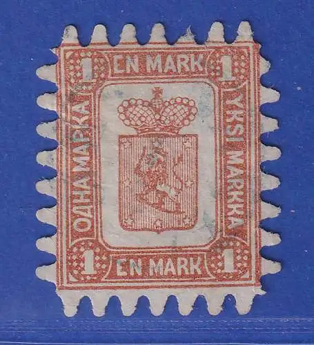 Finnland 1860 Wappen 1 M  Mi.-Nr. 10C gestempelt, schönes Exemplar