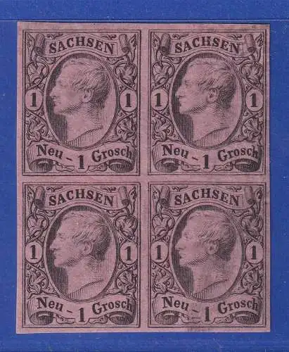 Sachsen 1859 König Johann I. 1 Ngr. Mi.-Nr. 9 IIa Viererblock ** / *