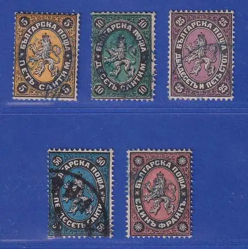 Bulgarien 1879 Wappenlöwe  Mi.-Nr. 1-5  gestempelt
