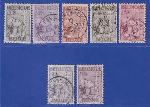 Belgien 1933 Lothringer Kreuz Mi.-Nr. 366-372 gestempelt
