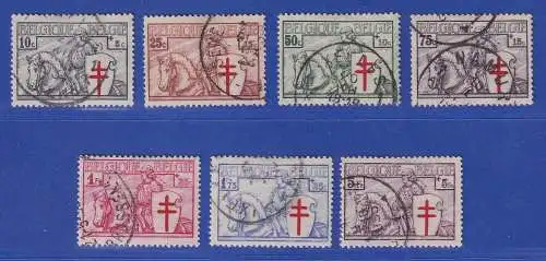 Belgien 1934 Tuberkulosebekämpfung Ritter Mi.-Nr. 386-392 gestempelt
