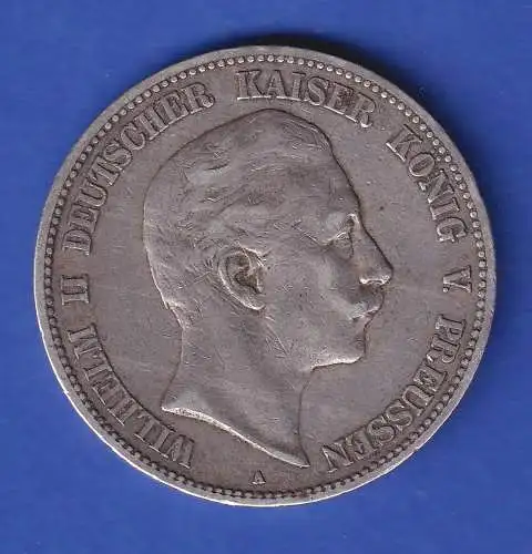 Preussen Silbermünze 5 Mark  Kaiser Wilhelm II. 1903 A ss