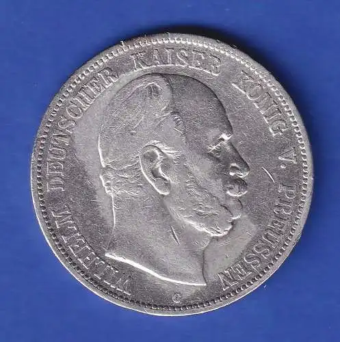 Preussen Silbermünze 5 Mark  Kaiser Wilhelm I. 1876 C ss