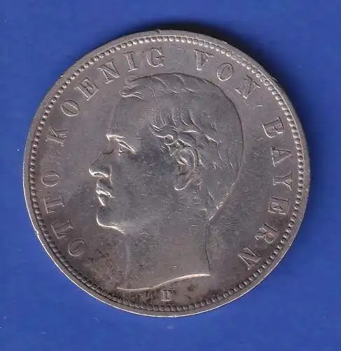 Bayern Silbermünze 5 Mark König Otto 1904 D ss