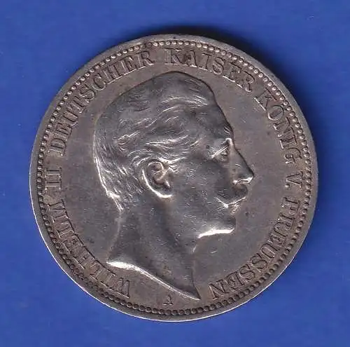 Preußen Silbermünze 3 Mark Kaiser Wilhelm II. 1908 A  ss