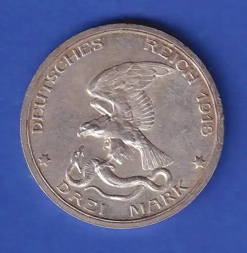 Preußen Silbermünze 3 Mark Befreiungskriege 1913 A  ss