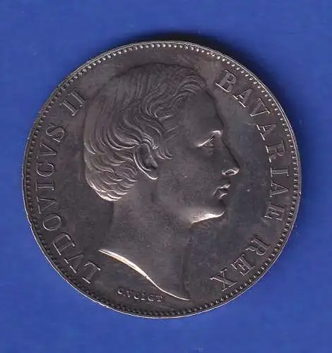 Bayern Silbermünze 1 Taler König Ludwig II. Patrona Bavariae 1869 ss