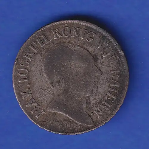 Bayern Silbermünze 6 Kreuzer König Maximlian I. Joseph 1807 s