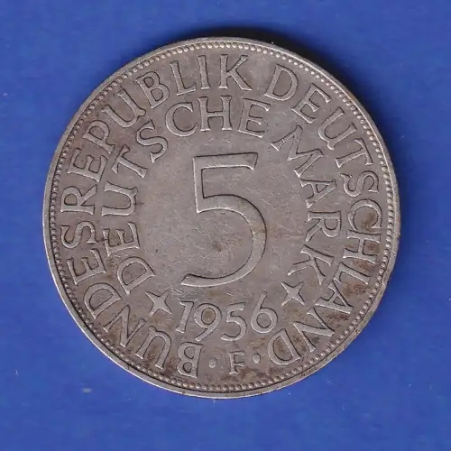 Bundesrepublik Kursmünze Silberadler 5 Mark 1956 F
