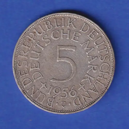 Bundesrepublik Kursmünze Silberadler 5 Mark 1956 J
