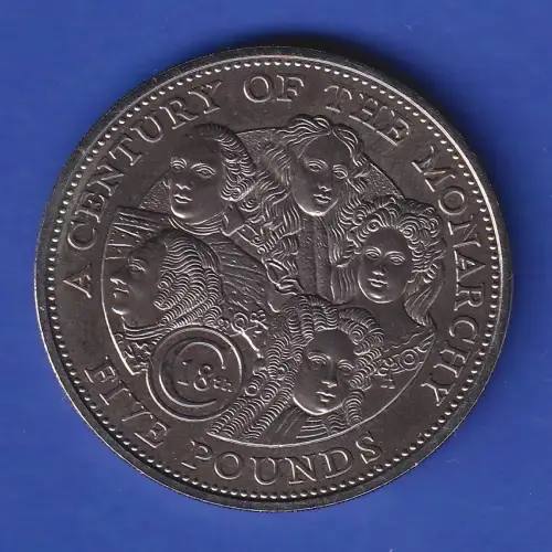 Guernsey Gedenkmünze Monarchen den 18. Jahrhunderts 5£ 2002